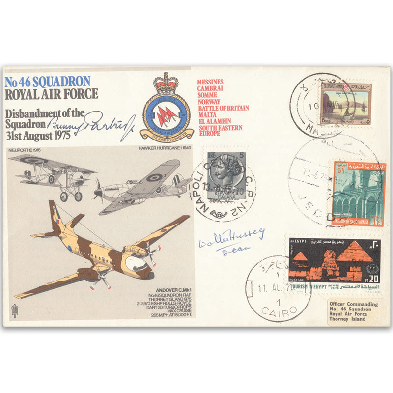 1975 No. 46 Sqn Disbandment - Signed by Flight Lieutenant 'Bunny' Partridge