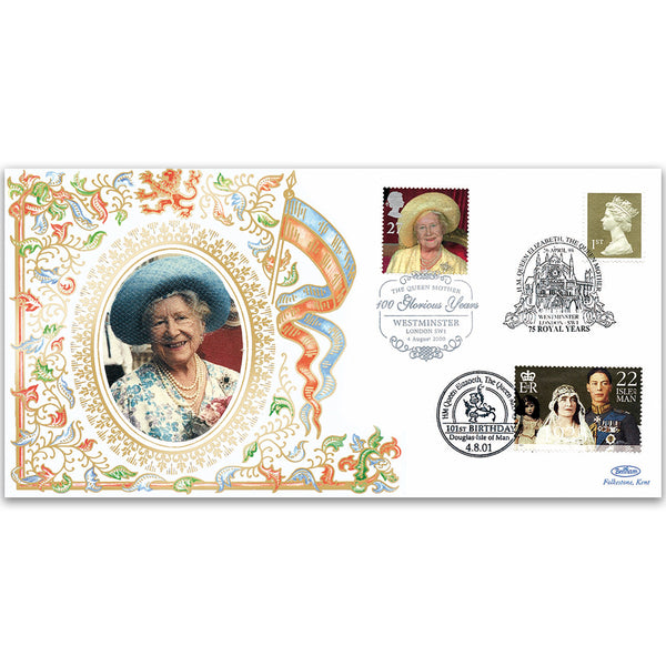 2000 Queen Mother Triple Postmark Cover.