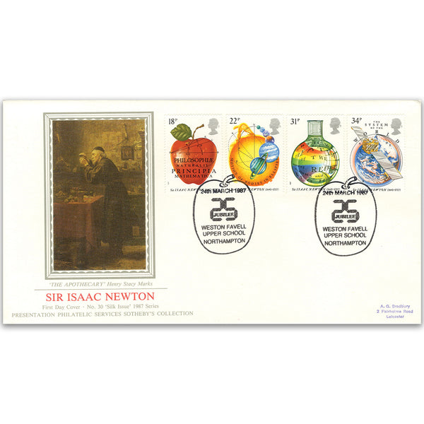 1987 Sir Isaac Newton - Weston Favell School 25th Anniv. - Sotheby's Cover