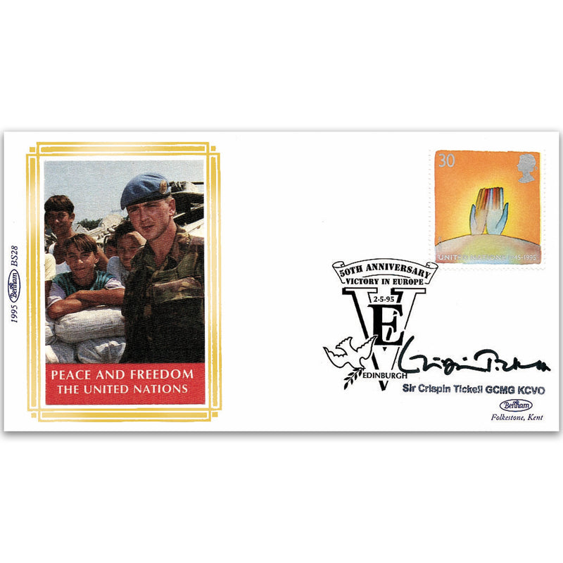 1995 Europa: Peace and Freedom - Signed by Sir Crispin Tickell GCMG