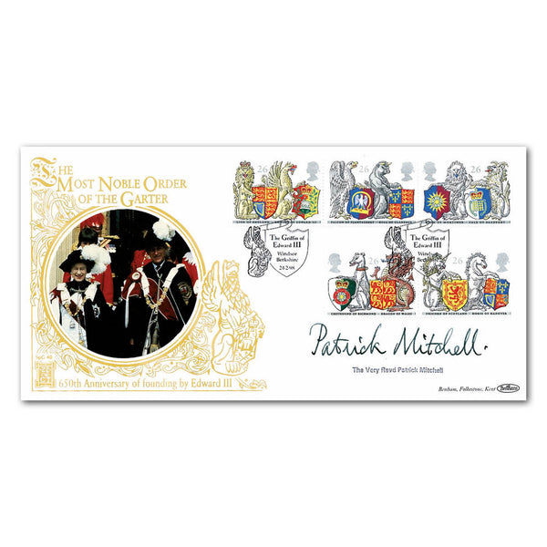 1998 The Queen's Beasts - Order of the Garter 650th Special Gold Cover - Signed by Patrick Mitchell