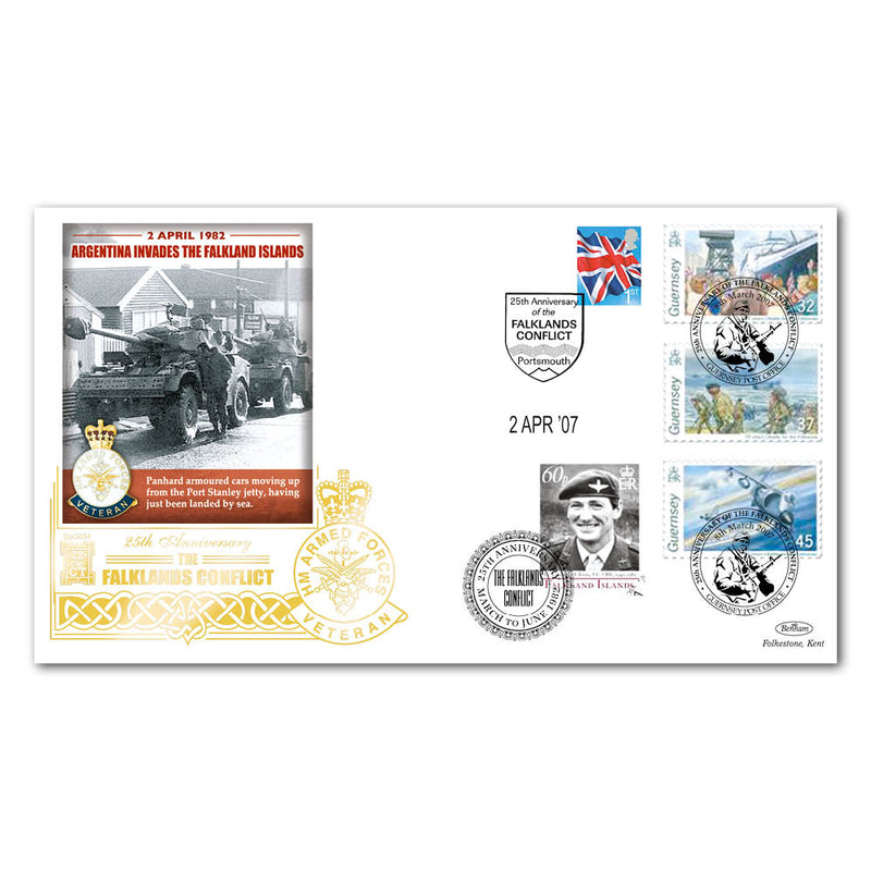 2007 Falklands 25th Special Gold Cover - Invasion