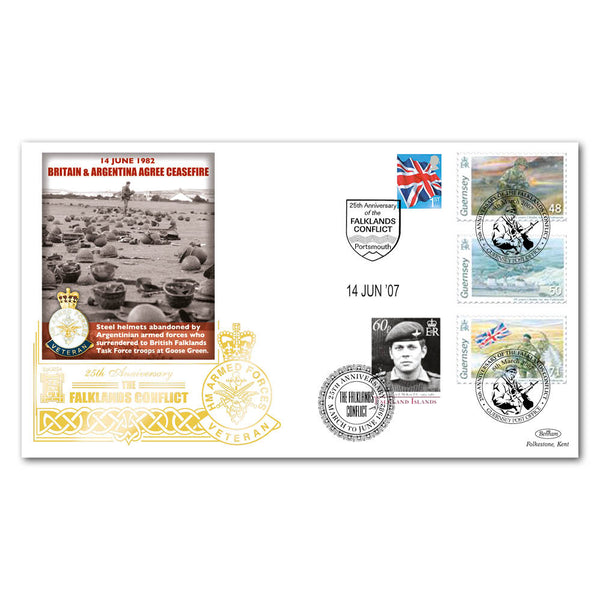 2007 Falklands 25th Special Gold Cover - Ceasefire