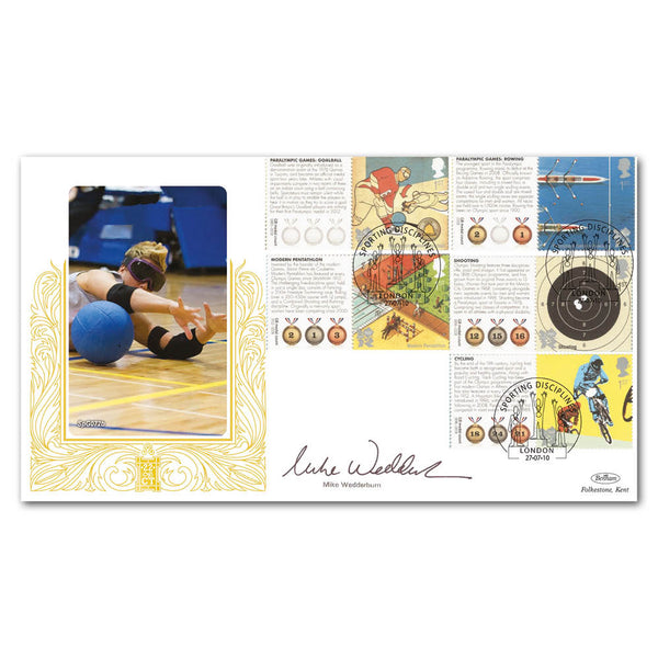 2010 Olympic & Paralympic Games Comm. Sheet II Special Gold - Cover 2 - Signed by Mike Wedderburn