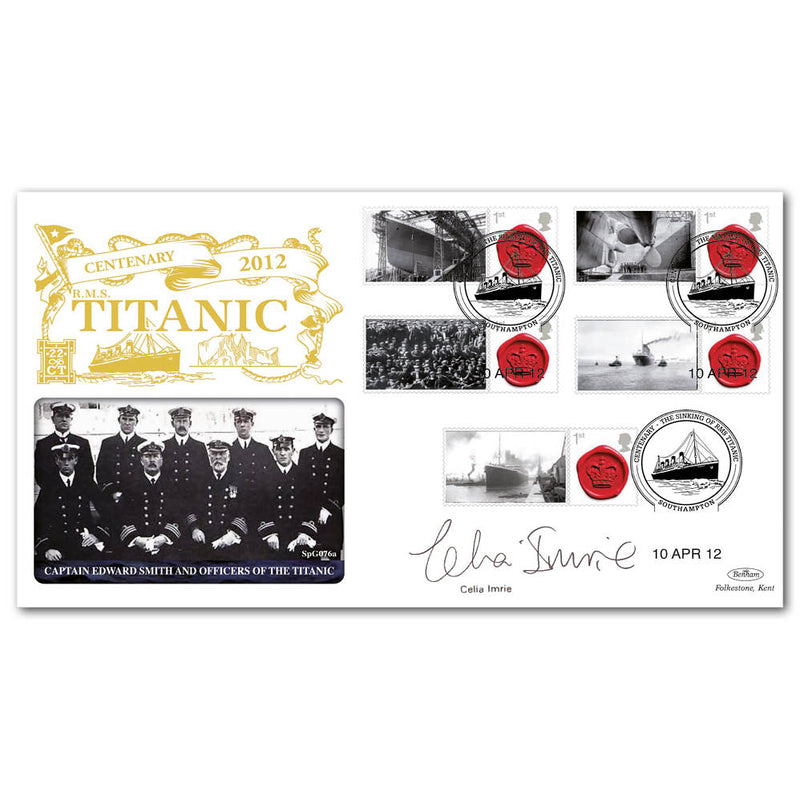2012 Titanic Centenary Commemorative Sheet Special Gold - Cover 1 - Signed by Celia Imrie