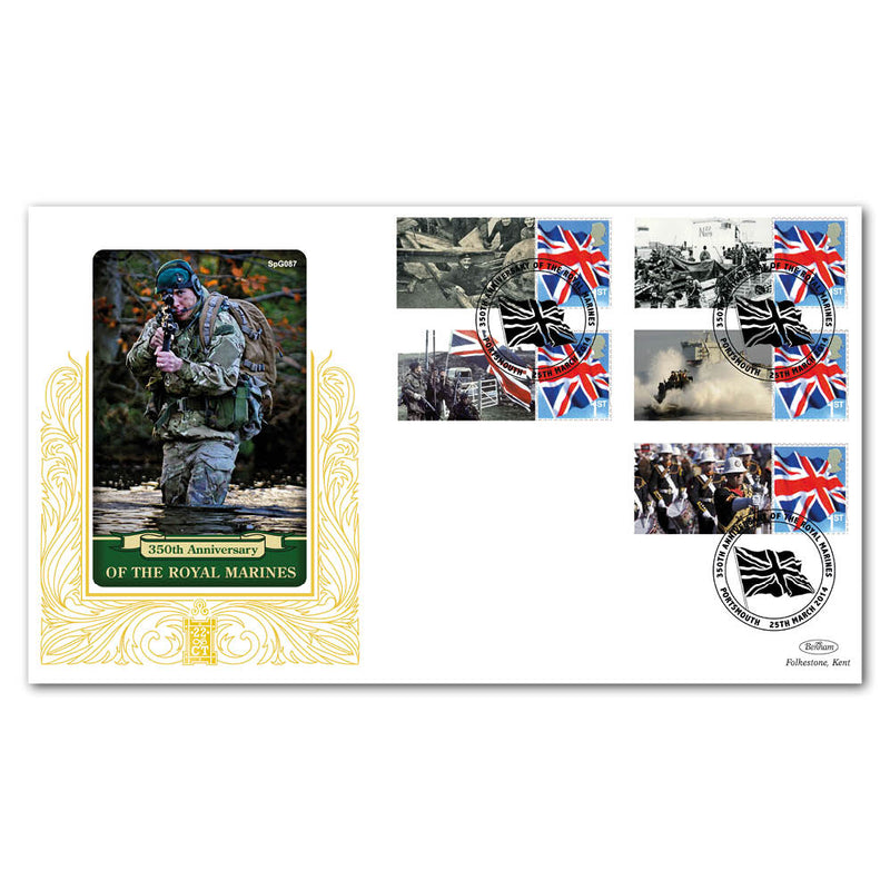 2014 Royal Marines 350th Comm. Sheet Special Gold - Cover 2