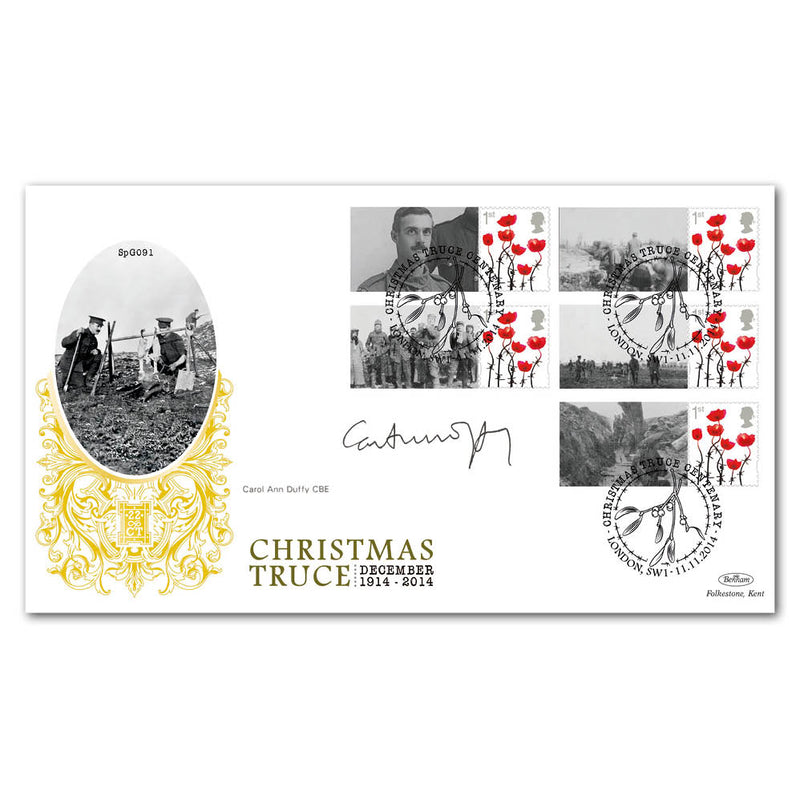 1914 Christmas Truce Commemorative Sheet Special Gold - Cover 2 - Signed by Carol Ann Duffy