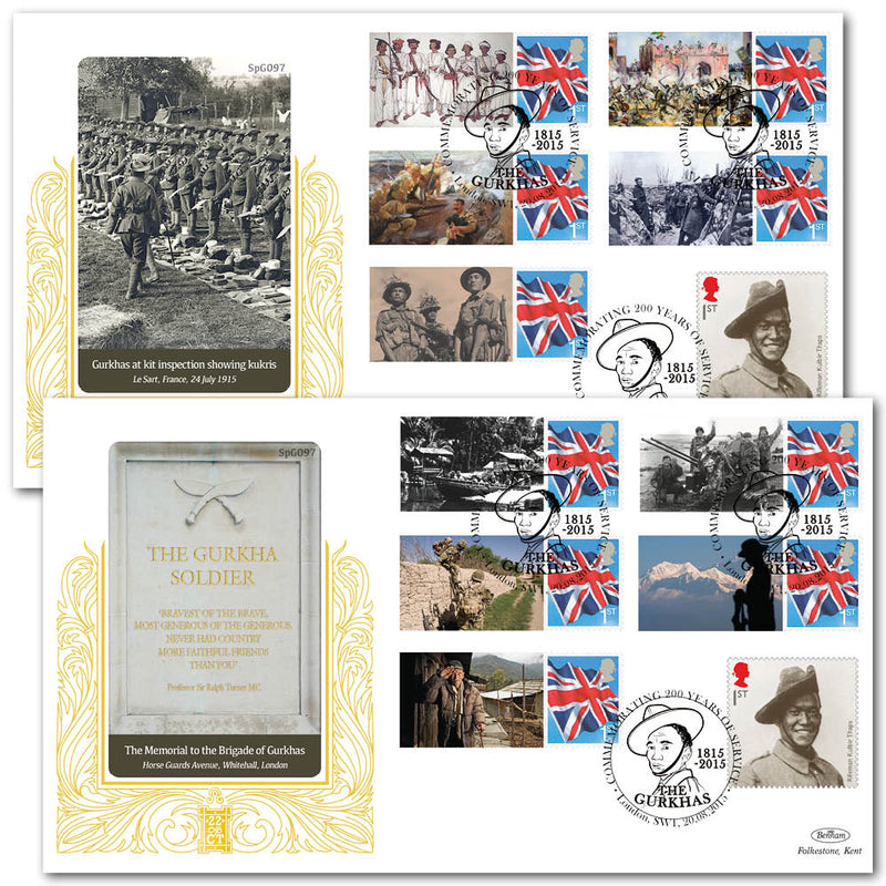 2015 Gurkhas Commemorative Sheet Special Gold Pair