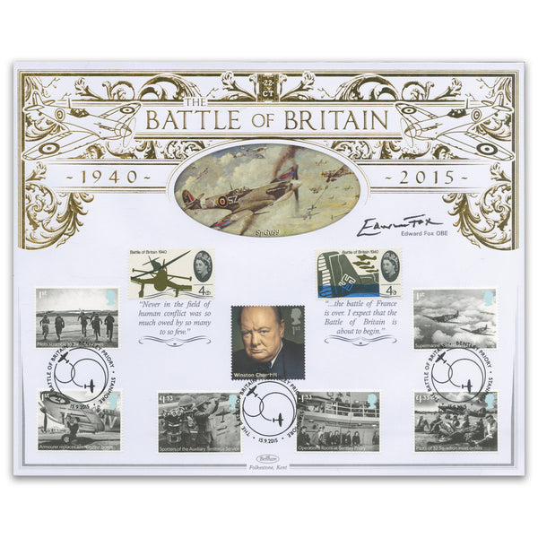 2015 Battle of Britain 75th Anniversary Special Gold Cover Signed by Edward Fox OBE