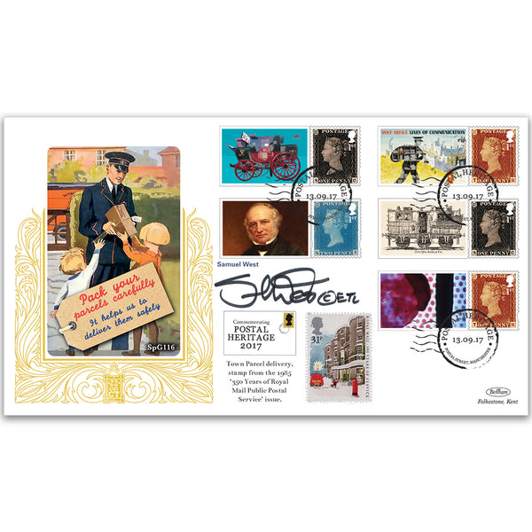 2017 Postal Museum Comm. Sheet Special Gold - Cover 1 Signed Samuel West