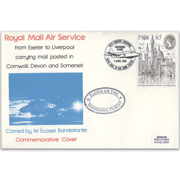 1980 London Exhibition 50p - Royal Mail Air Service - Flown
