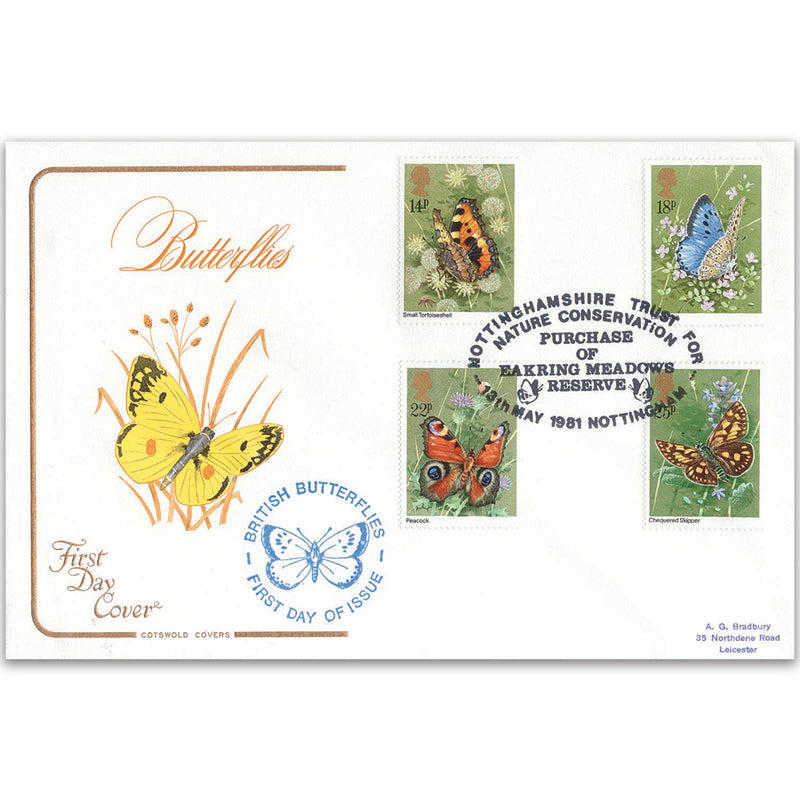 1981 Butterflies Cotswold Cover - Eakring Meadows, Notts