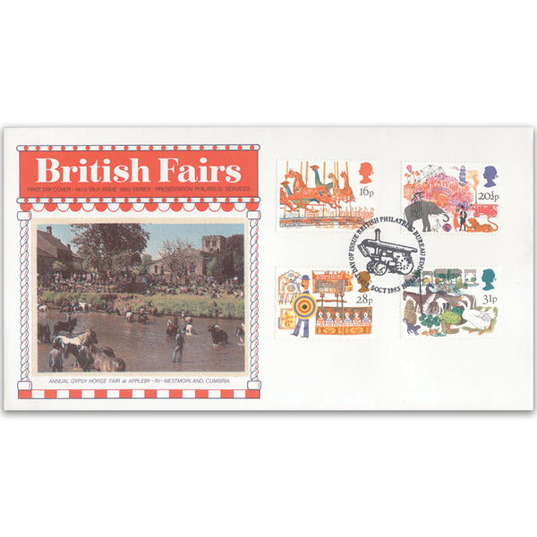 1983 British Fairs PPS Silk - Postmarks Vary