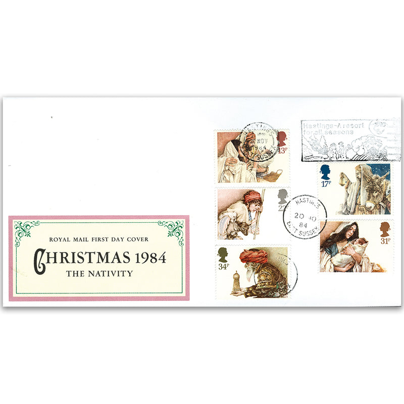 1984 Christmas - Hastings - Royal Mail FDC