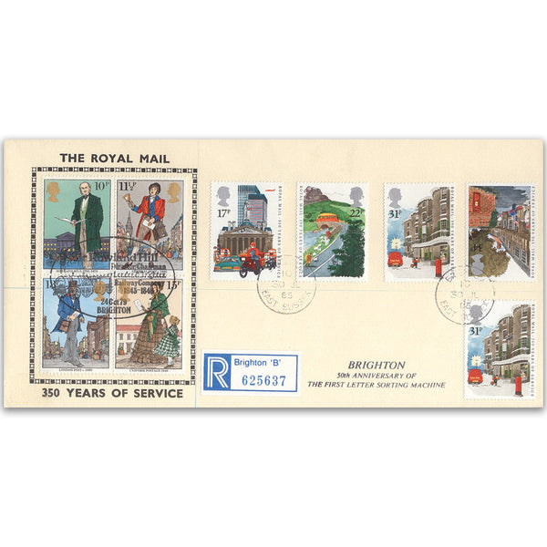 1985 350 Years of Royal Mail - Charles I Cover, Brighton CDS