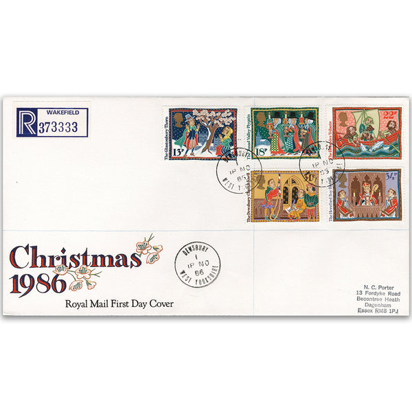 1986 Christmas - Dewsbury - Royal Mail FDC