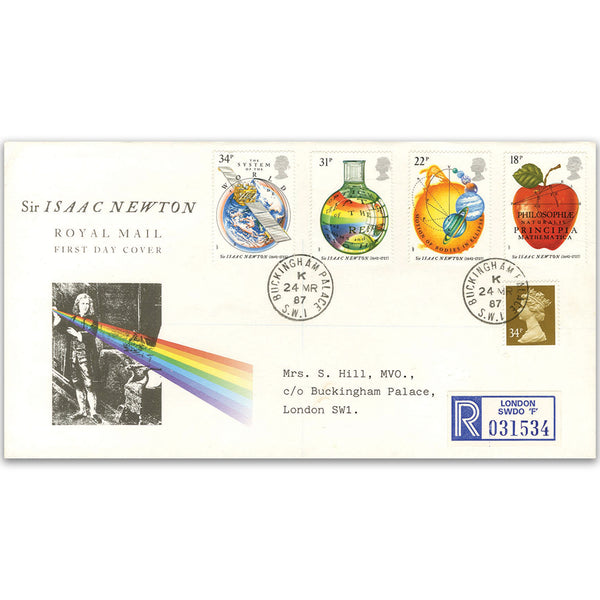 1987 Isaac Newton Anniversary - Royal Mail FDC - Buckingham Palace CDS