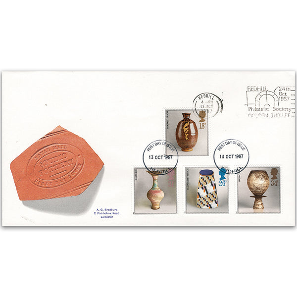 1987 Studio Pottery - Redhill Philatelic Society Slogan