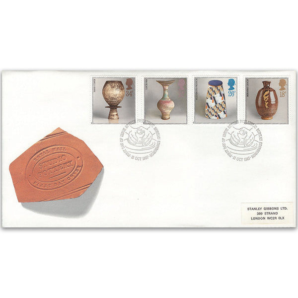 1987 Studio Pottery Royal Mail Cover - Edinburgh FDI