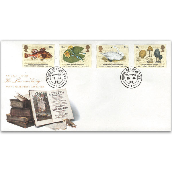 1988 Linnean Society 200th - House of Lords Double-Ring CDS, Royal Mail FDC