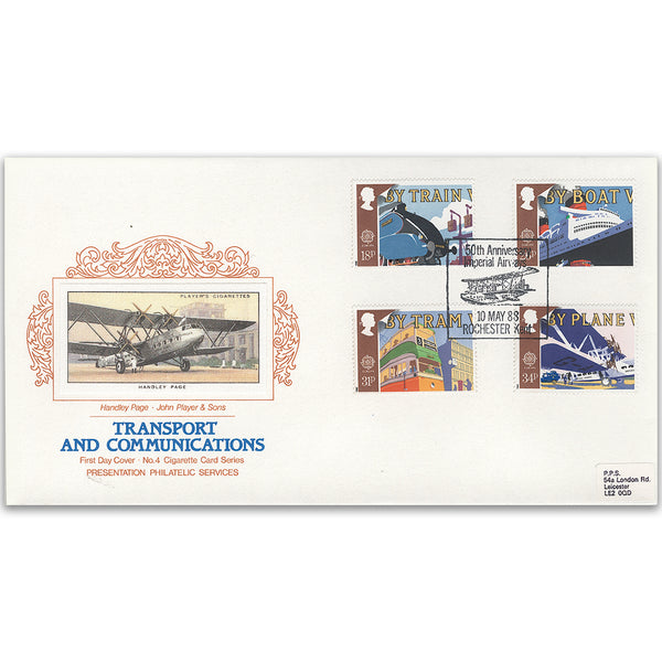 1988 Transport - PPS Cigarette Card, Rochester Airways handstamp