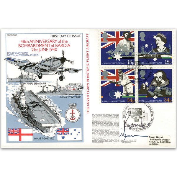 1988 Australian Settlement Bicentenary - Bombardment of Bardia official