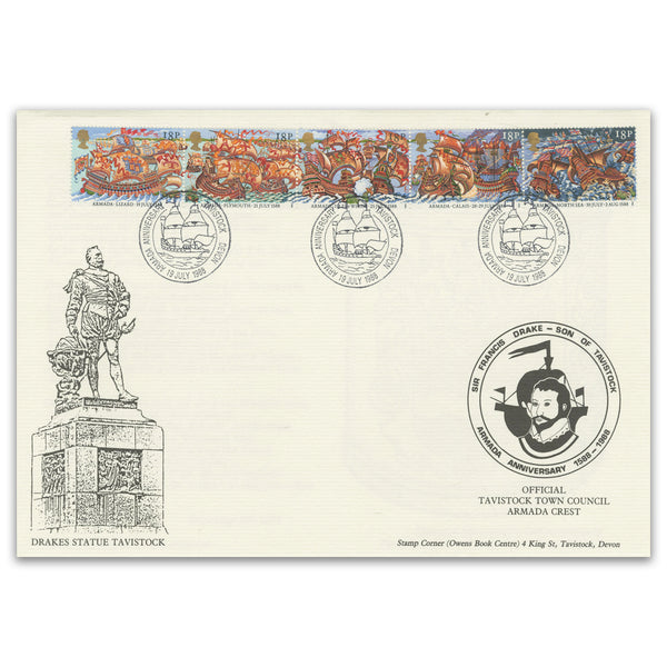 1988 Spanish Armada 400th Tavistock Book Shop Offc. Tavistock h/s