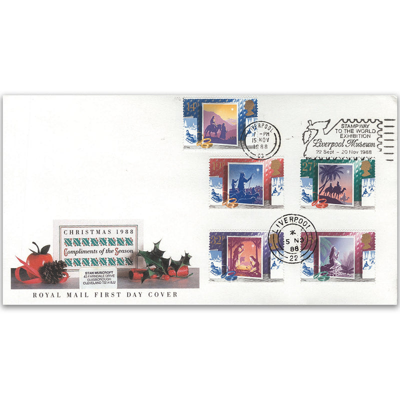 1988 Christmas - Liverpool Museum Slogan - Royal Mail FDC