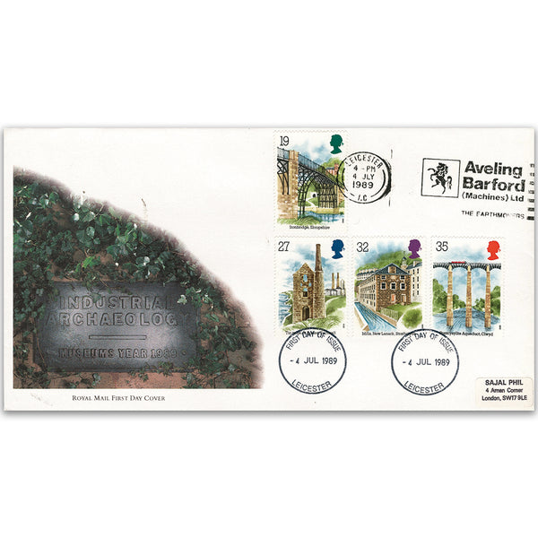 1989 Industrial Archaeology: Aveling Barford slogan - Royal Mail FDC