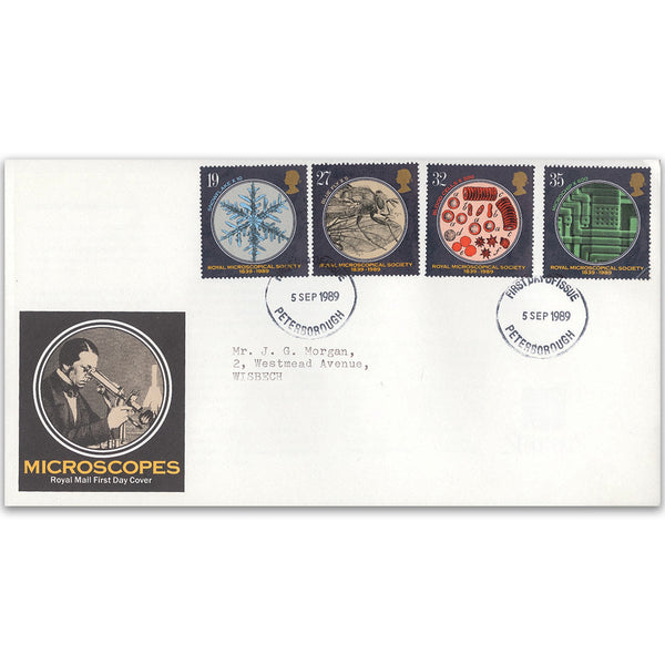 1989 Microscopes Royal Mail FDC - Peterborough FDI