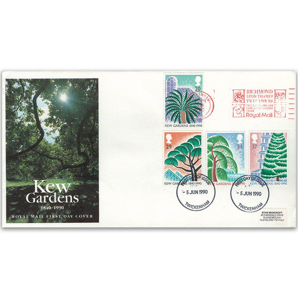 1990 Kew Gardens 150th - Twickenham Slogan, Royal Mail FDC