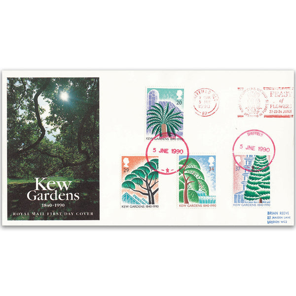 1990 Kew Gardens 150th - Royal Mail Cover - Feast Of Flowers Slogan