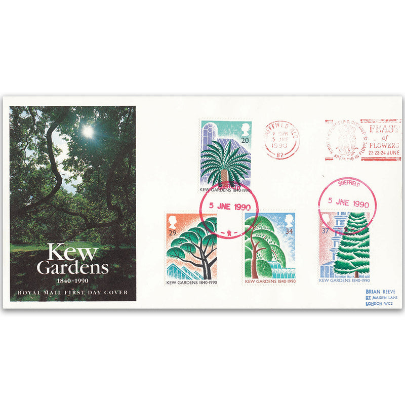 1990 Kew Gardens 150th - Royal Mail Cover - Feast Of Flowers Slogan