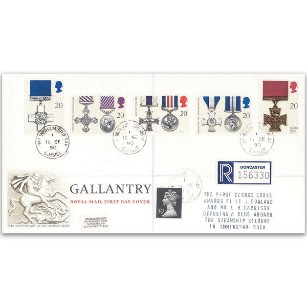 1990 Gallantry - Royal Mail Cover - Immingham CDS
