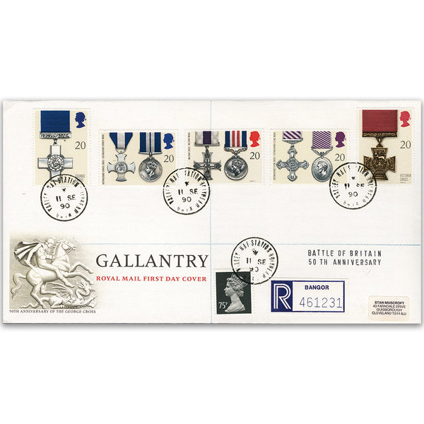 1990 Gallantry Royal Mail FDC - Valley RAF CDS - Battle of Britain 50th