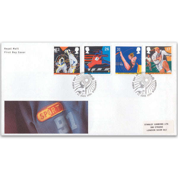 1991 Sports R.M. cover, Sheffield handstamp
