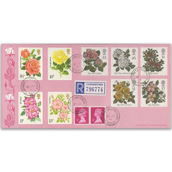 1991 Roses, Rosemarket CDS + '76 Rose Stamps