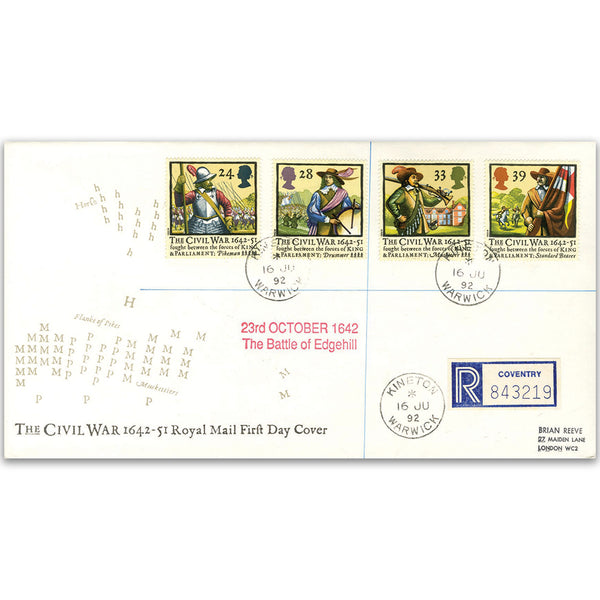 1992 Civil War 350th Royal Mail Cover - Kineton, Warwick CDS