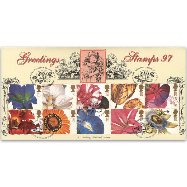 1997 Greetings Stamps: Flower Paintings - Kew Gardens Handstamp