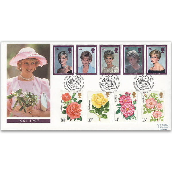 1998 Princess Diana 'In Memoriam' - Plus 1976 Roses - Kensington Handstamp
