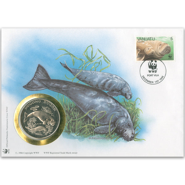 1995 Vanuatu - Dugong WWF Medal Cover