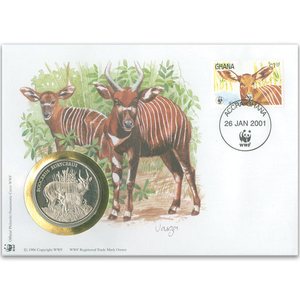 2001 Ghana - Bongo WWF Medal Cover