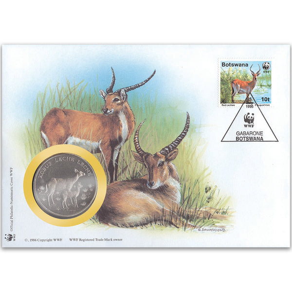 1995 Botswana - Red Lechwe WWF Medal Cover