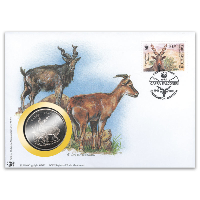 1995 Uzbekistan - Markhor WWF Medal Cover