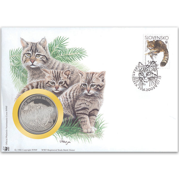 2003 Slovakia Republic - European Wildcat WWF Medal Cover