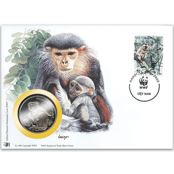 2002 Vietnam - Douc Monkey WWF Medal Cover