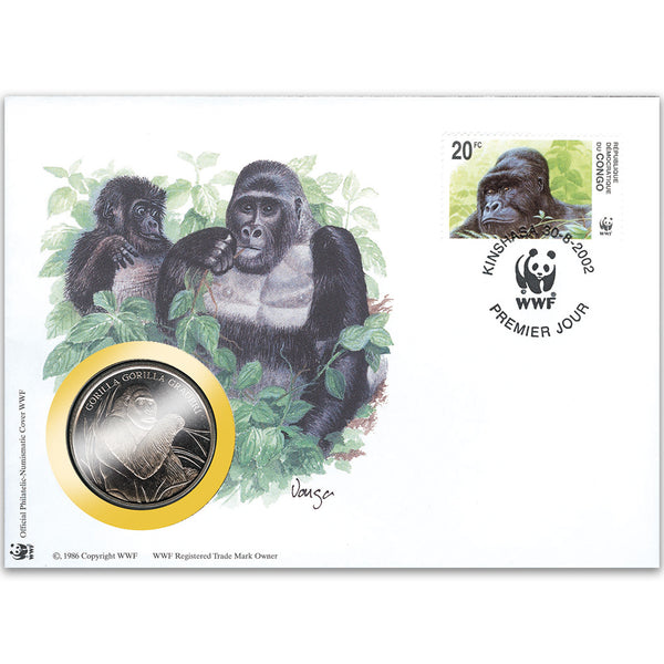 2002 Congo - Grauer's Gorilla WWF Medal Cover