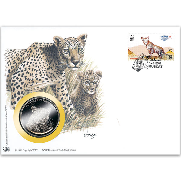 2004 Oman - Arabian Leopard WWF Medal Cover