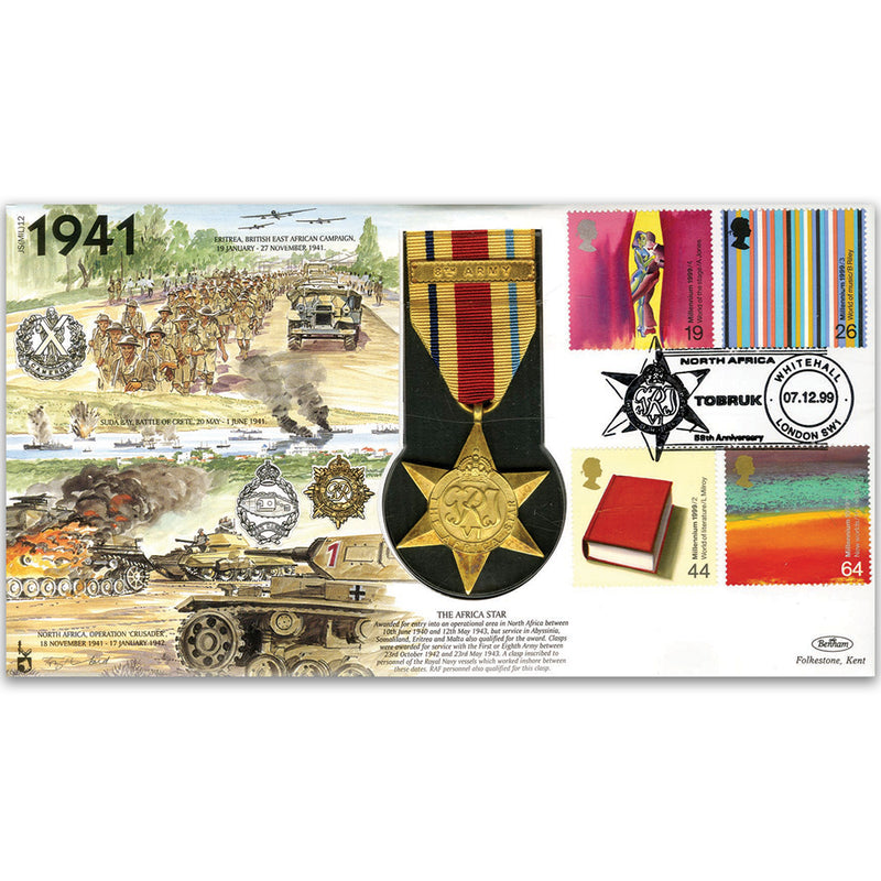 1999 The Africa Star Medal cover