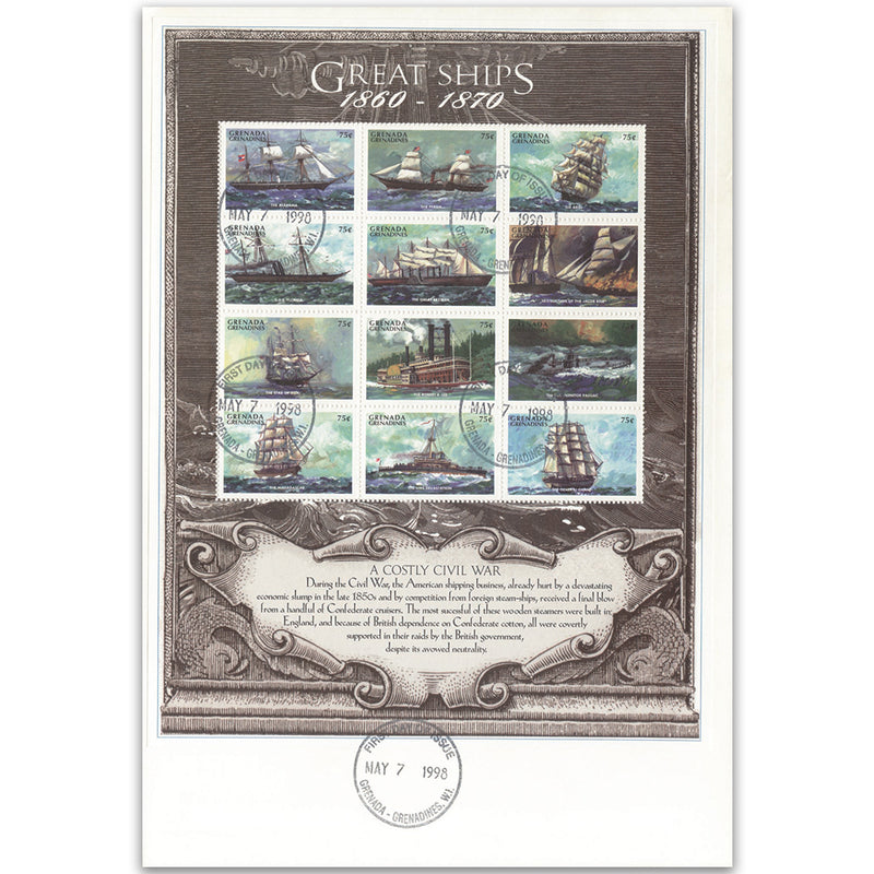 1998 First Day Cover - Great Ships - Grenada